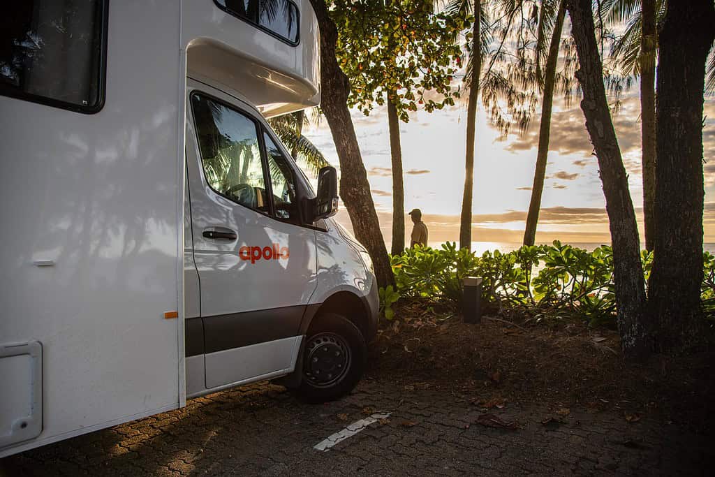 Apollo motorhome near a beach