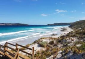 blue aqua sea white sandy beach blue sky esperance ocean drive